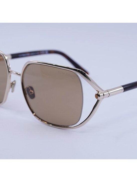 Tom Ford Goldie FT1092 28E Sunglasses Shiny Rose Gold Square Frame, Brown Lenses main image 7